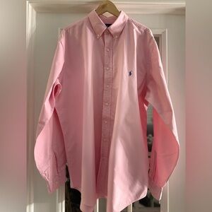 Ralph Lauren Men’s Pink Oxford Shirt XLT Long Sleeve Button Down Pony Logo